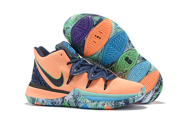 2019 Nike Kyrie 5 Orange Blue Black Shoes